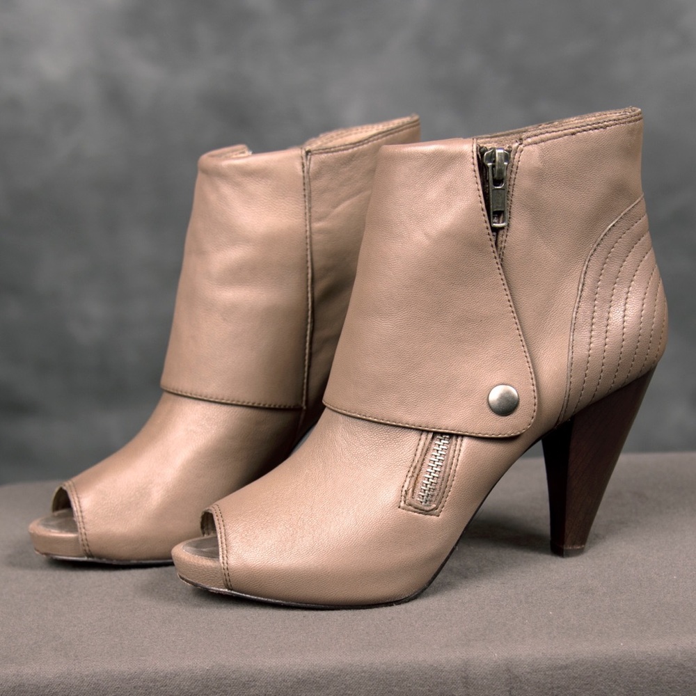 JOIE Ramone Leather Snap Booties Boots